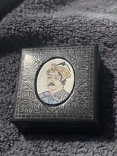 Vintage Trinket Box Hand Carved From India