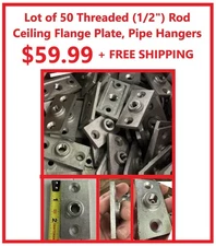 50 Ceiling Flange Hanger Plate 1/2" Threaded (Pipe) Pipe Hanger Mounting Plates