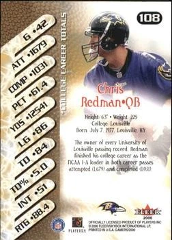 2000 Fleer Gamers #108 Chris Redman - Image 2 of 2