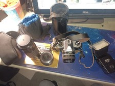 Nikon FM 35mm Film SLR Camera Body, Chrome (Serial Number: 2112332) 200mm Lens