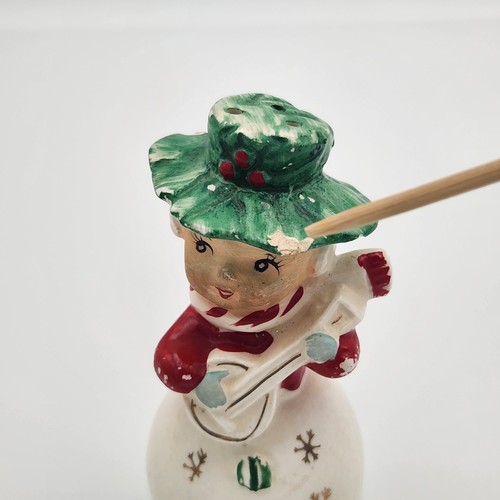 Vintage Christmas Snowman Women Japan Salt Pepper Shakers Norcrest Lefton Napco - Picture 10 of 13