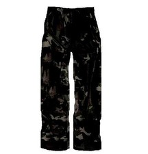 WATERPROOF WINDPROOF TROUSERS Mens S-XXL urban camouflage hiking gear Black Camo