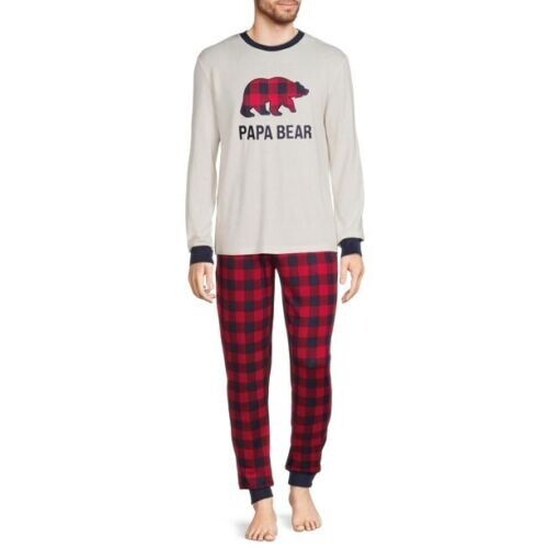 Dearfoams Men's Papa Bear Family 2-Piece Pajama Set Size Medium NEW - Picture 1 of 2