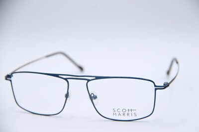 NEW SCOTT HARRIS SH-740 DARK BLUE BROWN AUTHENTIC DESIGNER EYEGLASSES 55-16