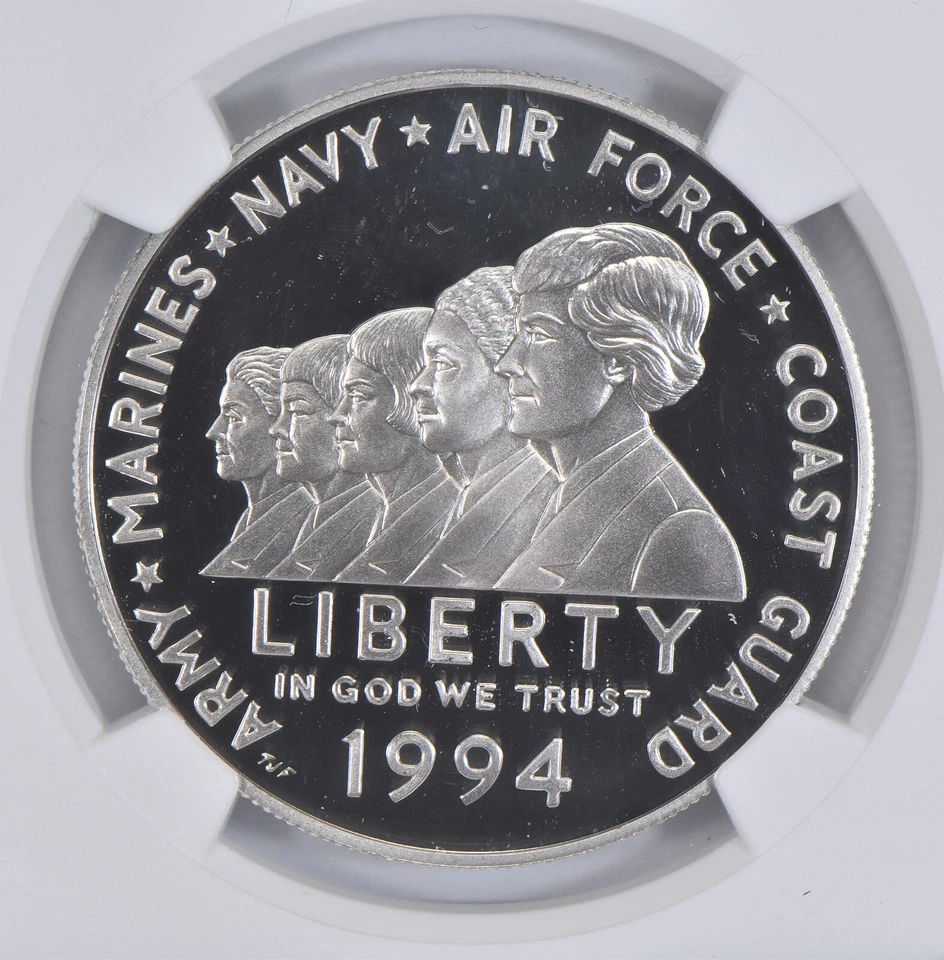 1994 P Women in Military Veteran Commemorative Proof Silver Dollar NGC PF70 - Image 3 of 4