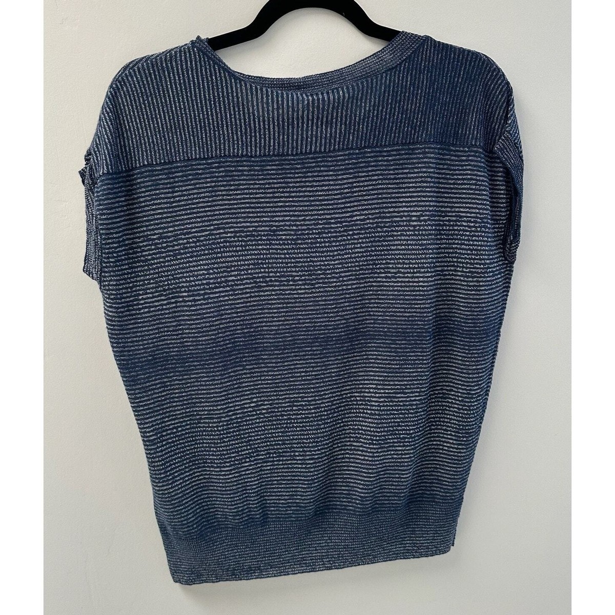 Vince Sheered Linen Stripe Dolman Short Sleeve Pullover Top Size S