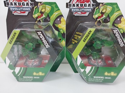 2 Bakugan Evolutions Geogan Amphrog Action Figures