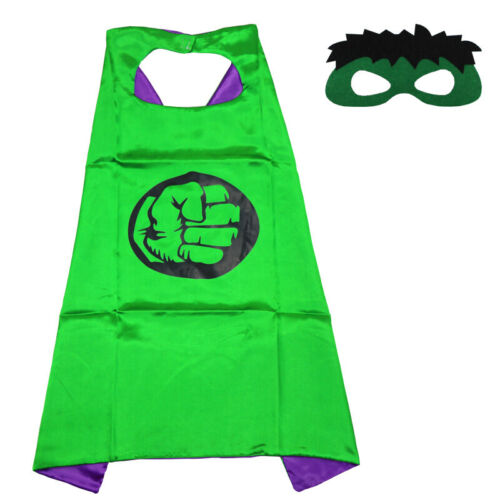 KIDS SUPERHERO THE AVENGERS CAPE/CLOAK AND MASK SET COSTUME FANCY DRESS UP - Picture 12 of 12