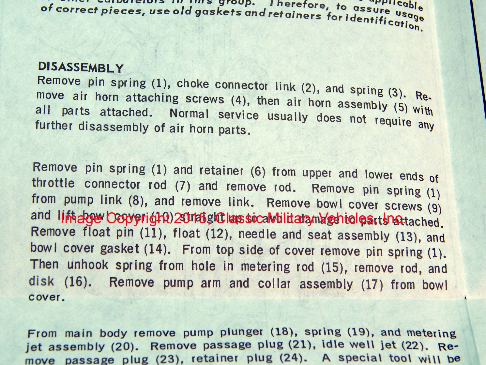 Carter WO Carburetor Rebuild Kit. NOS Original Carter Brand Kit. Willys