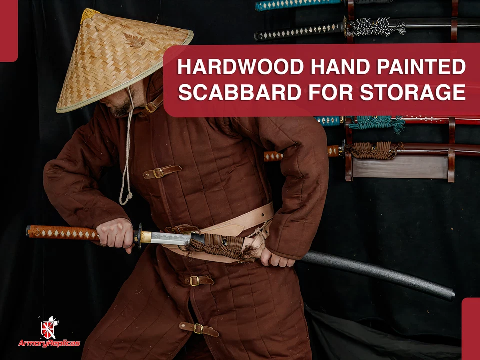 手工锻造 1095 碳钢 Katana 剑带礼品盒和袋 41 英寸刀片 — 第 3/4 张图片