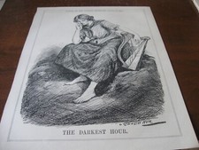 1922 Original POLITICAL CARTOON - ERIN w Broken HARP Ireland Irish DARKEST HOUR