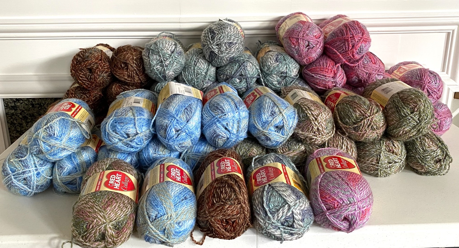 Lot of 3 Skeins Red Heart COLLAGE Yarn Medium 4 Worsted Acrylic