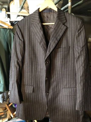 Burberry London Blazer Veste Laine Marron Taille 52 Messina-SM - Photo 1/4