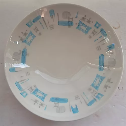 Vintage MCM Atomic Royal China Blue Heaven 7 3/4" Soup Bowl Replacement