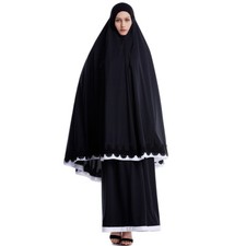 Muslim Women Prayer Dress Set Islamic Khimar Caftan Hijab Abaya Kaftan Robe New