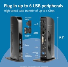 Kensington Dual Display USB 3.0 Docking Station for Windows, MacBook and Surface
