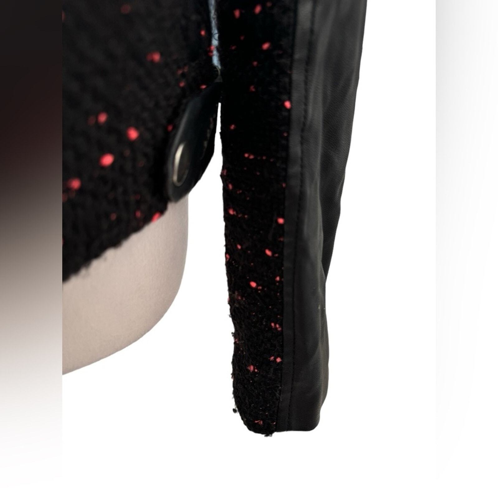 Express Leather Jacket Lined Tweed Motorcycle Lea… - image 6