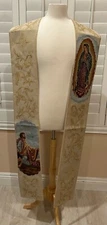 OLO Guadalupe With Juan Diego,  Priest Stole From Italy