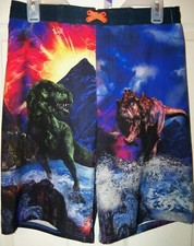 Dinosaurs TRex Volcano Dino Swim Suit Trunk Swimsuit Shorts Boys Size 18 NWT  