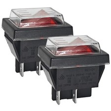 2PCS RK1-01 Waterproof Rocker Switch ON-OFF DPST 4-Pin 125V 250V 16A Rated