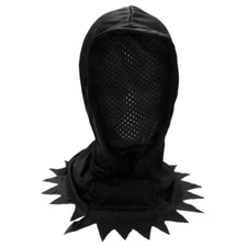 Adult Black Hidden Face Mask Hood ~ HALLOWEEN SCARY COSTUME INVISIBLE MESH MASK