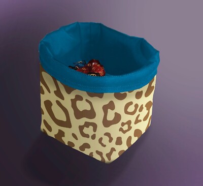 Blue Leopard Dice Bag, Animal Token Pouch, Treasure Nest D&D Bag of Holding