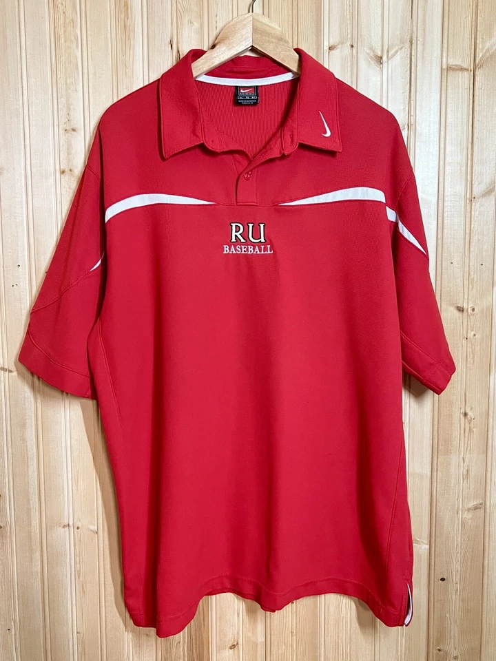 Nike Radford University Highlanders RU Dri Fit Polo Shirt Red Baseball mens XL - Image 1 of 4