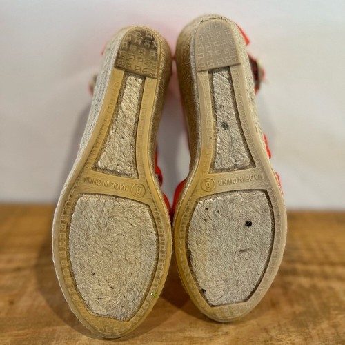 Talbots espadrille wedges orange linen size 6 - Picture 7 of 8