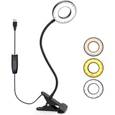 LED Desk Lamp, LED Clip on Light Reading Lights USB Book Clamp Three Modes