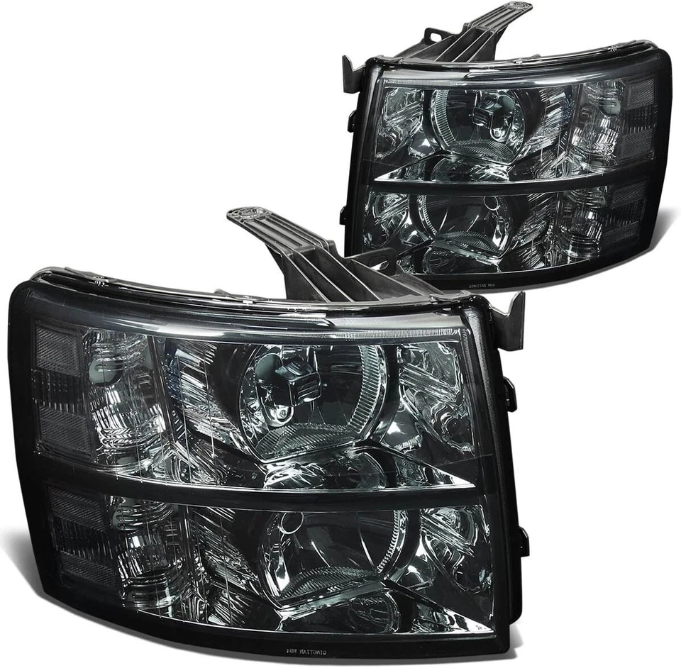 Комплект фар с дымчатыми линзами для Chevy Silverado 1500 2500HD 2007-2013 годов выпуска левая + правая - Изображение 3 из 4