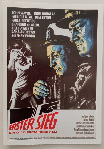 C05 Cinema Filmplakatkarte ERSTER SIEG John Wayne Kirk Douglas