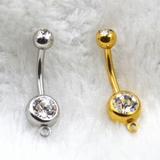 50pcs Navel Belly Bars  14G~1.6mm Button Barbells Body Piercing Jewelry Hook DIY