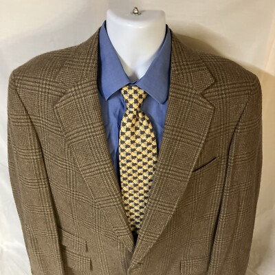 Strathmore 100% Wool Blazer Jacket Sportcoat 44L 44 L Brown