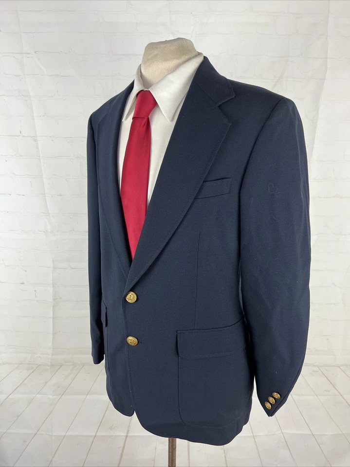 Мужской темно-синий однотонный блейзер Adams Row 39R $495 - Изображение 3 из 4