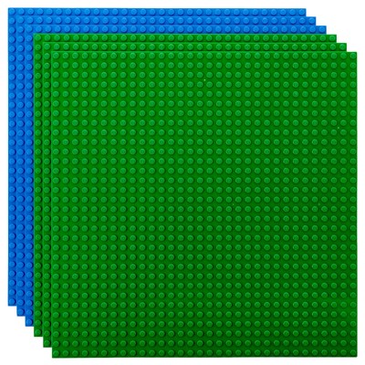 6 Piece Classic Baseplates, For Building Bricks, Basic Colors, 10x10 Inches