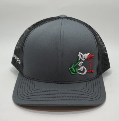 Sniper Pig Mexico Flag Gray Black Mesh SnapBack Trucker Hunting Hat OSFA