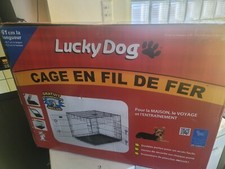 LuckyDog Sliding Double Door Wire Crate 24 in-Long