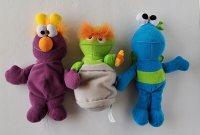 Sesame Street Beans - Lot of 3 - Plush Dolls 8'' Tyco 1997 EUC Stuffed Vintage