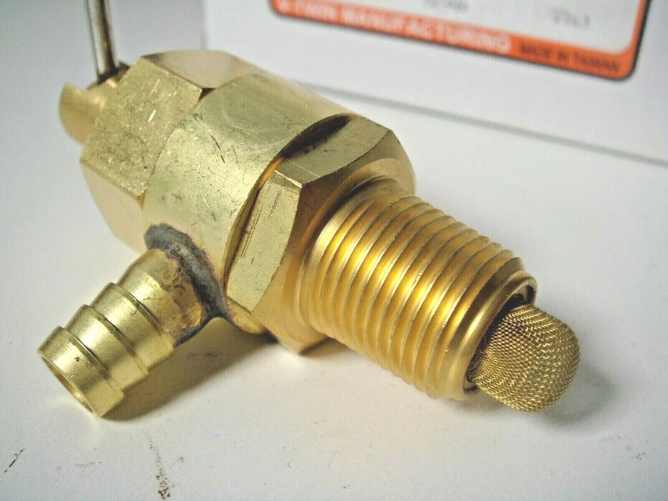 Harley Petcock XL Vintage Ron Trock Brass 3/8" NPT Fits 55-74 V-Twin 35-1955 A5 - Image 2 of 4
