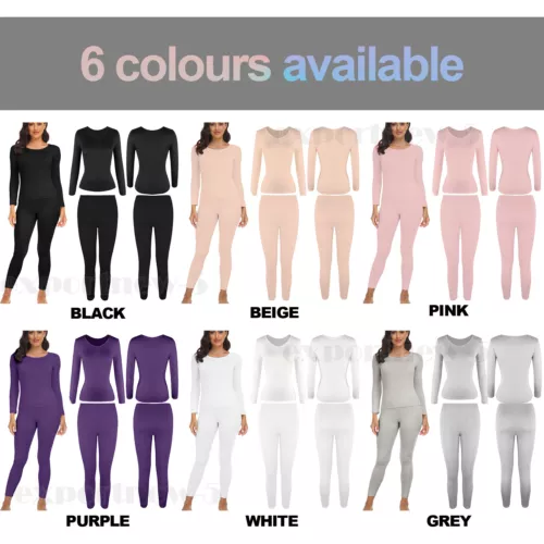 Damen Weiche Thermo Unterwäsche Unterwäsche Set Long Johns Top & Bottom Base Layer - Bild 9 von 24