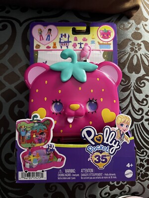 Polly Pocket Straw-beary Patch Compact 2 Dolls & Playset 35th Anniversary New