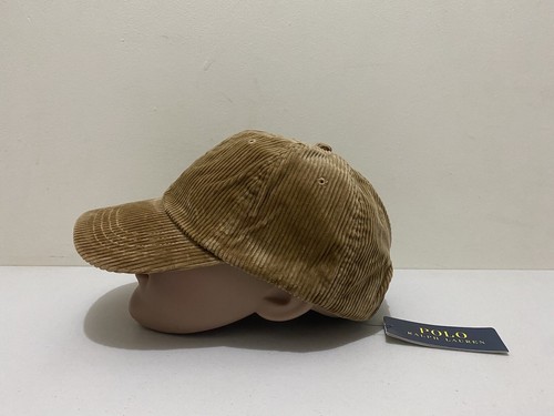 Polo Ralph Lauren Mens Cap Hat One Size New Corduroy Leather Strap Closure Brown - Picture 5 of 17