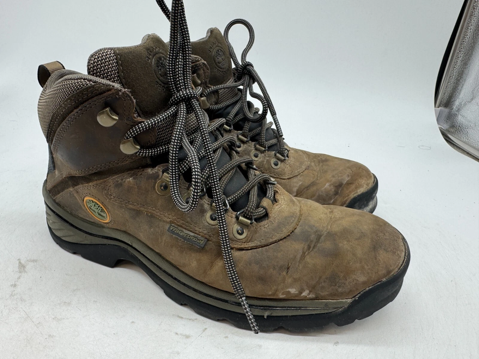 Timberland Flume Hiking Boots Men's Brown Leather Waterproof Lace-Up - 8.5 WIDE
