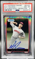 2012 Chrome DP& Prospects Nick Travieso PSA 8 *Pop 1* Reds Refractor Auto RC