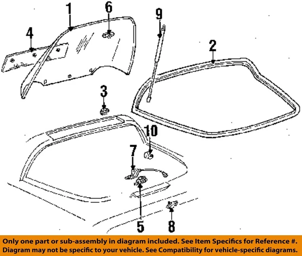 Used Rear Back Glass fits: 1992 Chevrolet Corvette heated Rear Grade A - Image 3 of 4