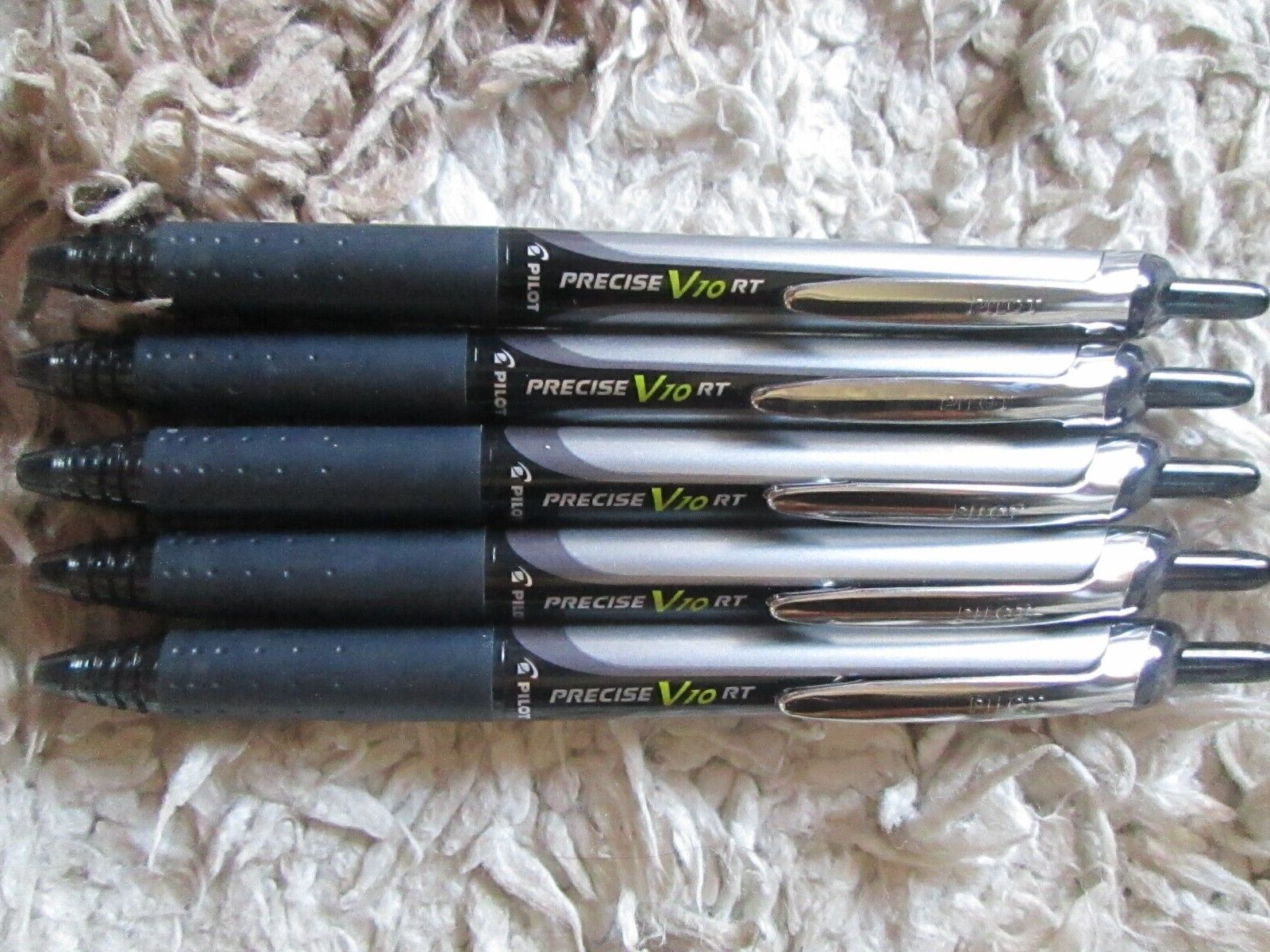 5 New NWOB Pilot Precise V10 RT Pens Rolling Ball ~~Black Ink ~~ Click to Write