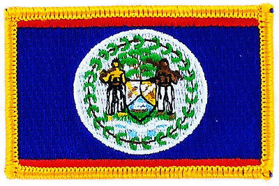 FLAG PATCH PATCHES BELIZE IRON ON COUNTRY EMBROIDERED SMALL