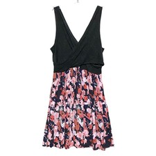 Loft Petites Faux Wrap Bodice Knit Dress Sundress MP Pink Floral Summer Casual