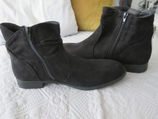 Damen Stiefeletten Gr. 43 Elegant Absatz Reißverschluss NEU schwarz