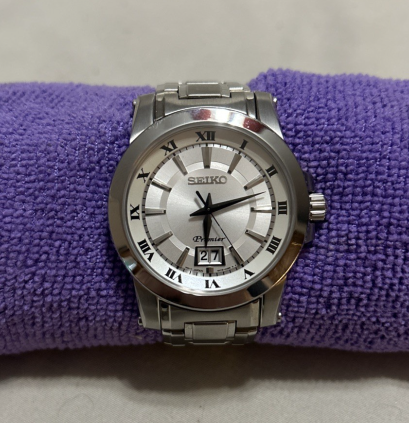 SEIKO Premier シルバー 時計 SEIKO PREMIER QUARTZ SAPPHIRE CRYSTAL BIG DATE Used From JAPAN | eBay